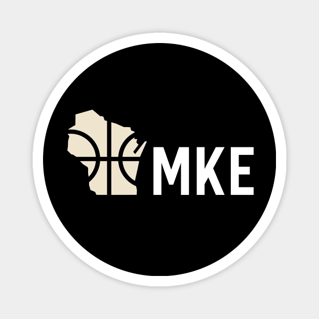 MKE - Milwaukee Wisconsin Basketball Magnet by Modern Evolution